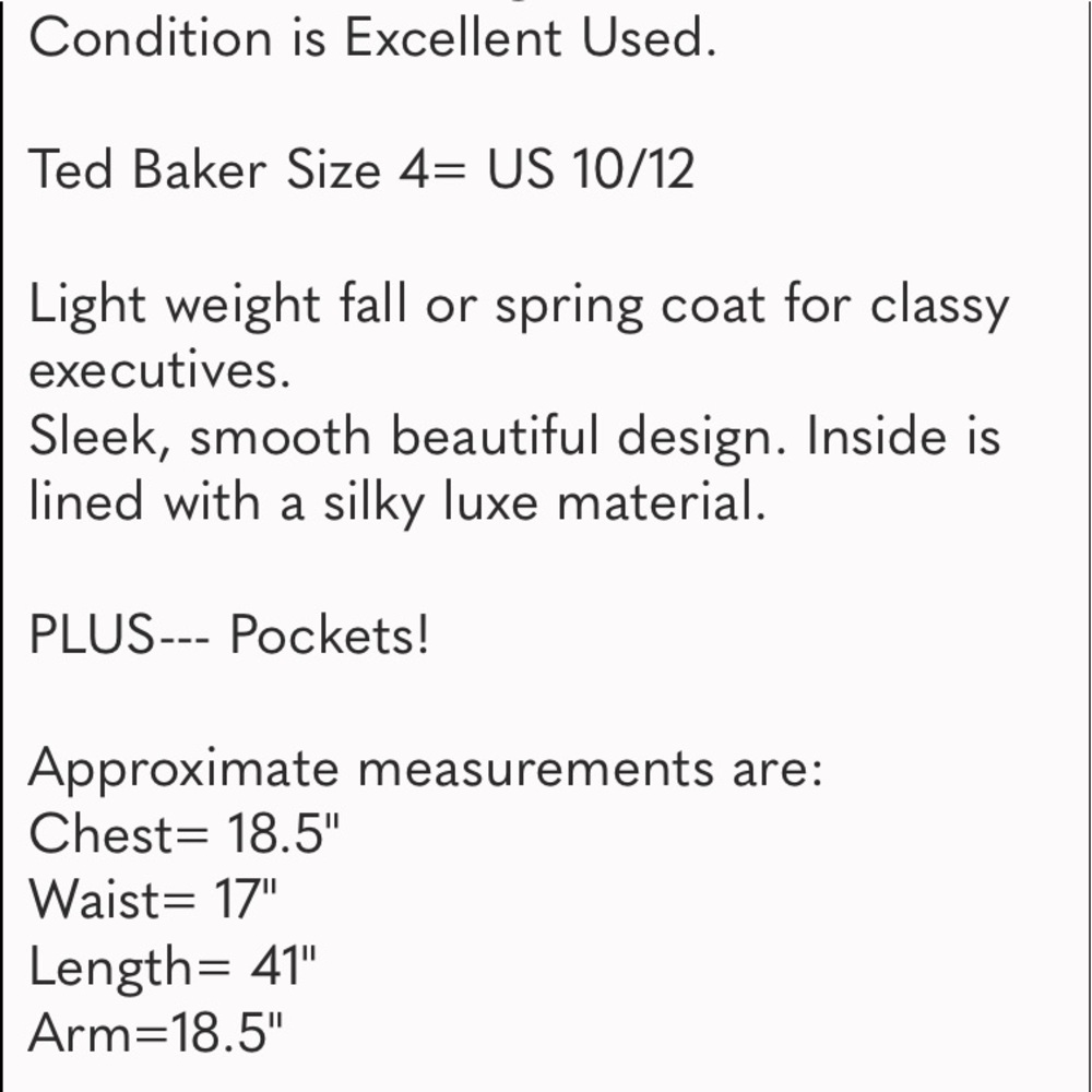 Ted Baker Black Linen Zip Coat- Career Executive - Picture 9 of 9